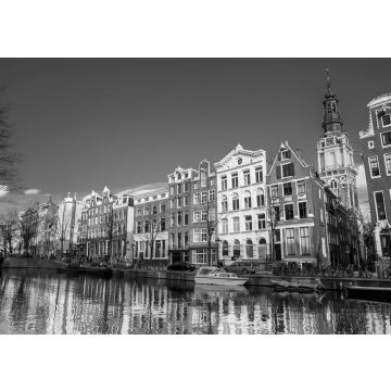 Lais Puzzle - Grachten, Boote und schöne Architektur im alten zentralen Viertel in Amsterdam in schwarz weiß - 500, 1.000 & 2.000 Teile