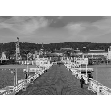 Lais Puzzle - Der Pier von Sopot und die schöne Stadtansicht von Sopot, Polen in schwarz weiß - 500, 1.000 & 2.000 Teile