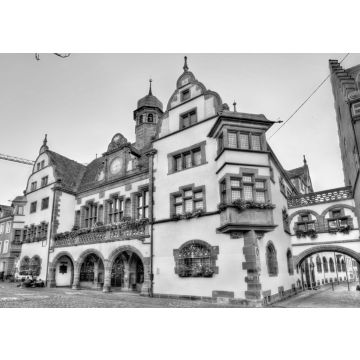 Lais Puzzle - Rathaus von Freiburg im Breisgau, Deutschland in schwarz weiß - 500, 1.000 & 2.000 Teile