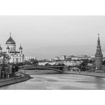 Lais Puzzle - Christ-Erlöser-Kathedrale und Moskwa-Fluss in der Abenddämmerung in Moskau, Russland, Architektur und Wahrzeichen von Moskau in schwarz weiß - 500, 1.000 & 2.000 Teile