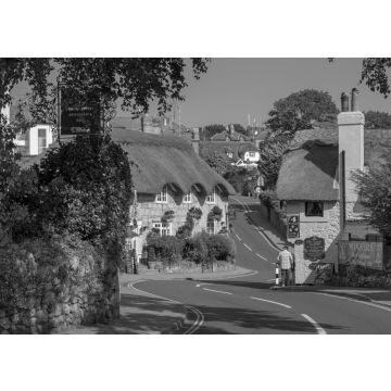 Lais Puzzle - Isle of Wight Starcross England. Vereinigtes Königreich. Shanklin. Schilfdächer. Sandown Bucht in schwarz weiß - 500, 1.000 & 2.000 Teile