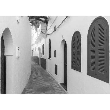 Lais Puzzle - Schöne Straße der weißen alten Medina des Dorfes Asilah in Marokko in schwarz weiß - 1.000 & 2.000 Teile