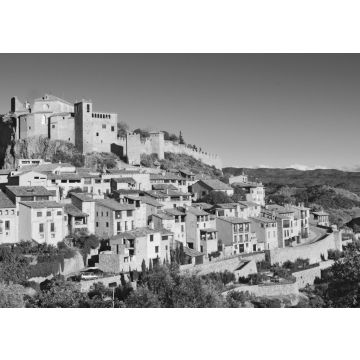 Lais Puzzle - Ansicht von Alquezar, Somontano, Provinz Huesca, Aragonien, Spanien in schwarz weiß - 500, 1.000 & 2.000 Teile