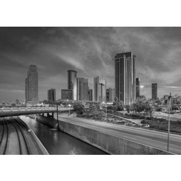 Lais Puzzle - Tel Aviv. Stadtbild von Ramat Gan, Tel Aviv, Israel während eines dramatischen Sonnenaufgangs in schwarz weiß - 500, 1.000 & 2.000 Teile