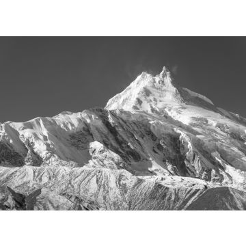 Lais Puzzle - Manaslu-Gipfel, achthöchster Berggipfel der Welt, Himalaya-Gebirgskette, Nepal in schwarz weiß - 500, 1.000 & 2.000 Teile