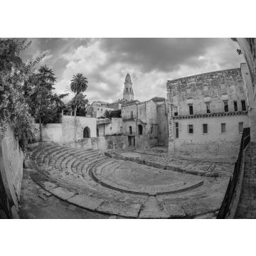 Lais Puzzle - Römisches historisches Theater, antikes Bauwerk Italiens in der alten historischen Stadt Lecce in schwarz weiß - 500, 1.000 & 2.000 Teile