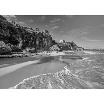 Lais Puzzle - Naturstrand von Tulum, Mexiko in schwarz weiß - 500, 1.000 & 2.000 Teile