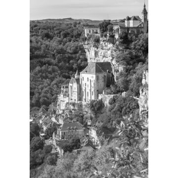 Lais Puzzle - Rocamadour, mittelalterliches Dorf in der Dordogne in schwarz weiß - 2.000 Teile