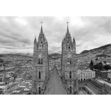 Lais Puzzle - Basilika del Voto Nacional Quito, Ecuador in schwarz weiß - 1.000 Teile