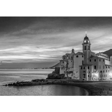 Lais Puzzle - Der Ferienort Camogli an der italienischen Riviera in schwarz weiß - 500, 1.000 & 2.000 Teile