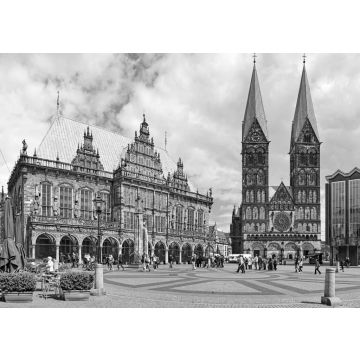Lais Puzzle - Bremen Marktplatz mit Rathaus und Kathedrale in schwarz weiß - 500, 1.000 & 2.000 Teile