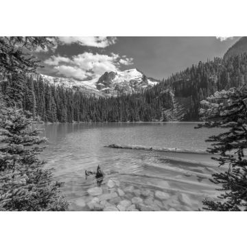 Lais Puzzle - Majestätischer Bergsee in Kanada. Upper Joffre Lake Trail Ansicht in schwarz weiß - 500, 1.000 & 2.000 Teile