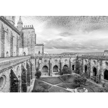 Lais Puzzle - Kreuzgang der Kathedrale von Evora, der größten Kathedrale Portugals. Romanische und gotische Architektur. UNESCO-Weltkulturerbe in schwarz weiß - 500, 1.000 & 2.000 Teile