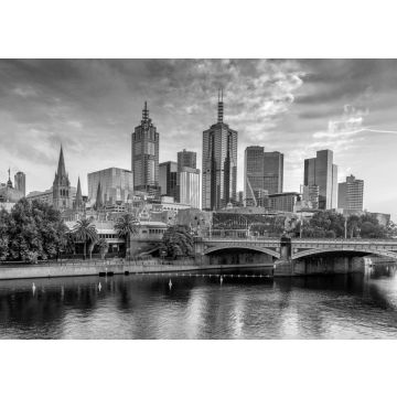 Lais Puzzle - Das zentrale Geschäftsviertel von Melbourne, Australien in schwarz weiß - 500, 1.000 & 2.000 Teile