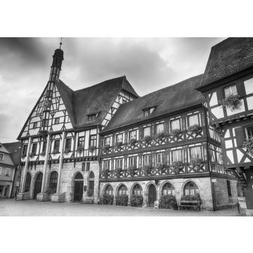 Lais Puzzle - Rathaus in Forchheim, Oberfranken, Deutschland in schwarz weiß - 500, 1.000 & 2.000 Teile