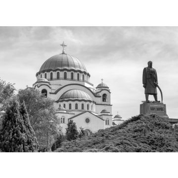 Lais Puzzle - Die serbisch-orthodoxe christliche Kirche des Heiligen Sava, Belgrad, Serbien in schwarz weiß - 500, 1.000 & 2.000 Teile