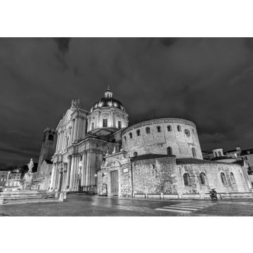 Lais Puzzle - Alter und Neuer Dom von Brescia am Abend in schwarz weiß - 500, 1.000 & 2.000 Teile