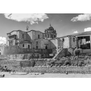 Lais Puzzle - Qorikancha-Ruinen und das Kloster Santo Domingo in Cuzco, Peru. in schwarz weiß - 500, 1.000 & 2.000 Teile