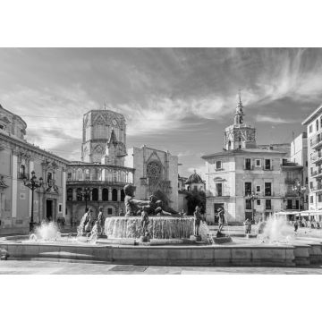 Lais Puzzle - Ansichten der verschiedenen Gebäude und Straßen der Stadt Valencia, Spanien in schwarz weiß - 1.000 Teile