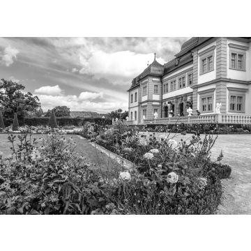 Lais Puzzle - Schloss Veitshöchheim (gebaut 1682 ) im Maintal bei Würzburg, bekannt durch seinen Rokokogarten in schwarz weiß - 500, 1.000 & 2.000 Teile