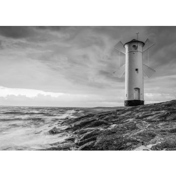 Lais Puzzle - Mühlenbake von Swinemünde - Polen in schwarz weiß - 500, 1.000 & 2.000 Teile