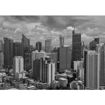 Lais Puzzle - Blick auf die Skyline von Metro Manila, Philippinen in schwarz weiß - 500, 1.000 & 2.000 Teile