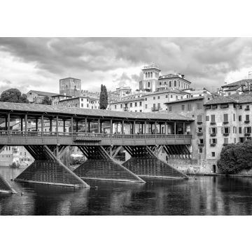 Lais Puzzle - Ponte degli Alpini Brücke, Bassano del Grappa, Italien in schwarz weiß - 500, 1.000 & 2.000 Teile