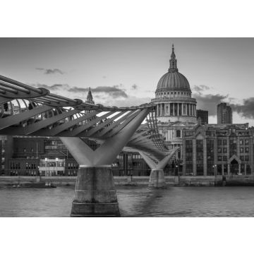 Lais Puzzle - St. Paul's Cathedral mit Millennium Bridge bei Sonnenuntergang - London, UK in schwarz weiß - 500, 1.000 & 2.000 Teile