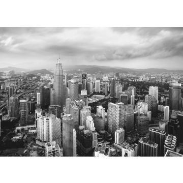 Lais Puzzle - Kuala Lumpur Stadt Skyline am Abend, Kuala Lumpur ist die Hauptstadt von Malaysia, Business District Bereich in Kuala Lumpur, Malaysia Vintage Farbton in schwarz weiß - 500, 1.000 & 2.000 Teile