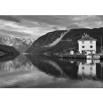 Lais Puzzle - Ulvik am Ulviksfjord | Norwegen in schwarz weiß - 500, 1.000 & 2.000 Teile