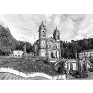 Lais Puzzle - Kloster Bom Jesus do Monte in Braga an einem warmen Abend, Portugal in schwarz weiß - 500, 1.000 & 2.000 Teile