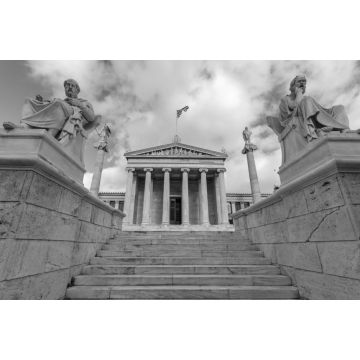 Lais Puzzle - Panoramablick auf die Akademie von Athen, Attika, Griechenland in schwarz weiß - 2.000 Teile