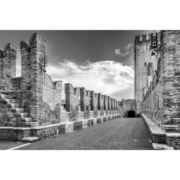 Lais Puzzle - Verona, Italien - Ponte Scaligero in schwarz weiß - 2.000 Teile