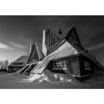 Lais Puzzle - Lappland, Schweden: Die Kirche von Kiruna, Schweden in schwarz weiß - 500, 1.000 & 2.000 Teile