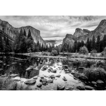 Lais Puzzle - Yosemite Valley View mit El Capitan, Cathedral Rock und The Merced River in schwarz weiß - 1.000 Teile