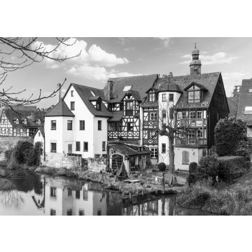 Lais Puzzle - Traditionelle Architektur in Lauf an der Pegnitz, Deutschland in schwarz weiß - 500, 1.000 & 2.000 Teile