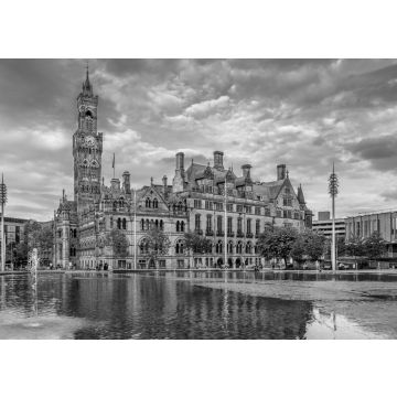 Lais Puzzle - Rathaus von Bradford im Stadtpark in West Yorkshire, England in schwarz weiß - 500, 1.000 & 2.000 Teile