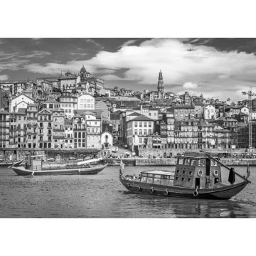Lais Puzzle - Porto, Portugal Skyline in schwarz weiß - 1.000 Teile