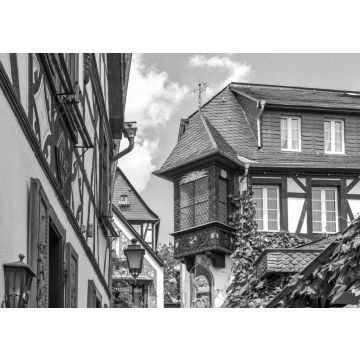 Lais Puzzle - Drosselgasse in Rüdesheim am Rhein in schwarz weiß - 500, 1.000 & 2.000 Teile