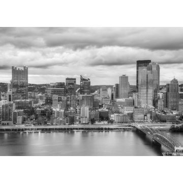 Lais Puzzle - Stadtbild von Pittsburgh mit dem Ohio River in schwarz weiß - 1.000 Teile