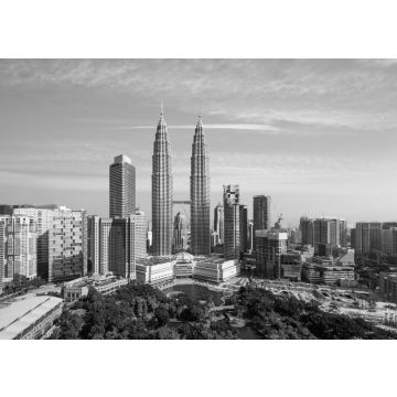 Lais Puzzle - Skyline von Kuala Lumpur am Morgen, Malaysia, Kuala Lumpur ist die Hauptstadt von Malaysia in schwarz weiß - 500, 1.000 & 2.000 Teile