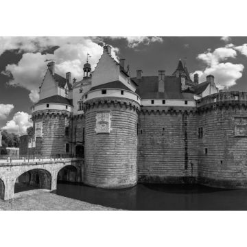 Lais Puzzle - Schloss der Herzöge der Bretagne (Chateau des Ducs de Bretagne) in Nantes, Frankreich in schwarz weiß - 1.000 Teile