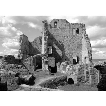 Lais Puzzle - Burgruine Homburg bei Gössenheim, Landkreis Main-Spessart, Unterfranken, Franken, Bayern, Deutschland in schwarz weiß - 500, 1.000 & 2.000 Teile