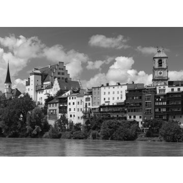 Lais Puzzle - Wasserburg am Inn Altstadt in schwarz weiß - 500, 1.000 & 2.000 Teile