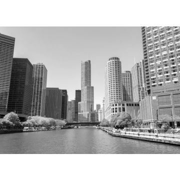 Lais Puzzle - Chicago River und Wolkenkratzer in schwarz weiß - 500, 1.000 & 2.000 Teile