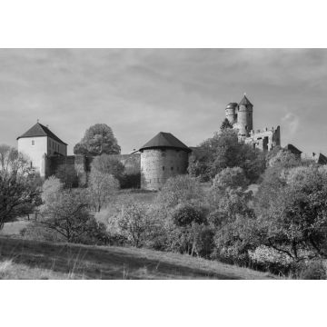 Lais Puzzle - Burg Greifenstein an einem sonnigen Tag im Herbst in schwarz weiß - 500, 1.000 & 2.000 Teile
