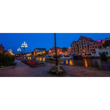 Lais Puzzle - Altstadt und Getreidespeicher am Fluss Brda bei Nacht. Bydgoszcz. Polen, Panorama - 2.000 Teile