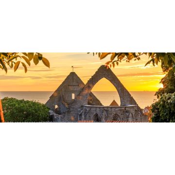 Lais Puzzle - Sommer-Sonnenuntergang über der Altstadt von Visby, Gotland, Schweden, Panorama - 2.000 Teile