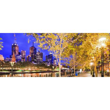 Lais Puzzle - Nachtansicht vor dem Fluss in der Stadt Melbourne, Australien, Panorama - 2.000 Teile