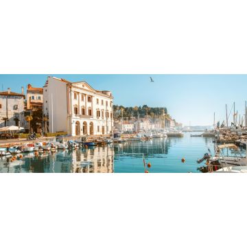 Lais Puzzle - Blick auf einen Jachthafen mit Booten und Bojen in der Stadt Piran im Südwesten Sloweniens, Panorama - 2.000 Teile
